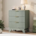 thumbnail image 6 of FANRAL Nightstand Set of 2,3 Large Drawer 30" Tall Night Stand,24" Wide Side Table,Wood Fluted Bedside Table Modern End Table Small Dresser for Bedroom,Green Nightstand, 6 of 6