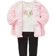 thumbnail image 2 of Little Me Kid’s 3-Piece Set: Pink Faux Fur Jacket, Shirt & Pants Size 4T, 2 of 3