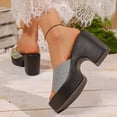 thumbnail image 5 of Eltusu Women Slide Sandals, Open Toe High Heel Casual No Slip Ladies Shoes Blue Size 9.5, 5 of 9