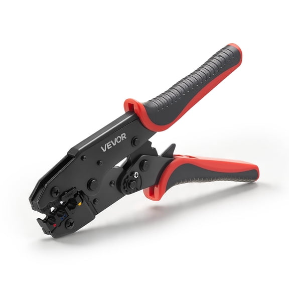 VEVOR Crimping Tool, 22-10 AWG Ratcheting Wire Crimper Tool, Labor-Saving Electrical Terminal Crimp Pliers with Clear Metric & AWG Markings, Quick Release, Adjustable Force for Multiple Terminals