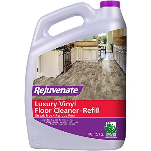 Rejuvenate High Performance Luxury Vinyl Tile Plank Floor Cleaner pH Neutral Formula Doesn't Leave Streaks or Dulling Residue 128oz