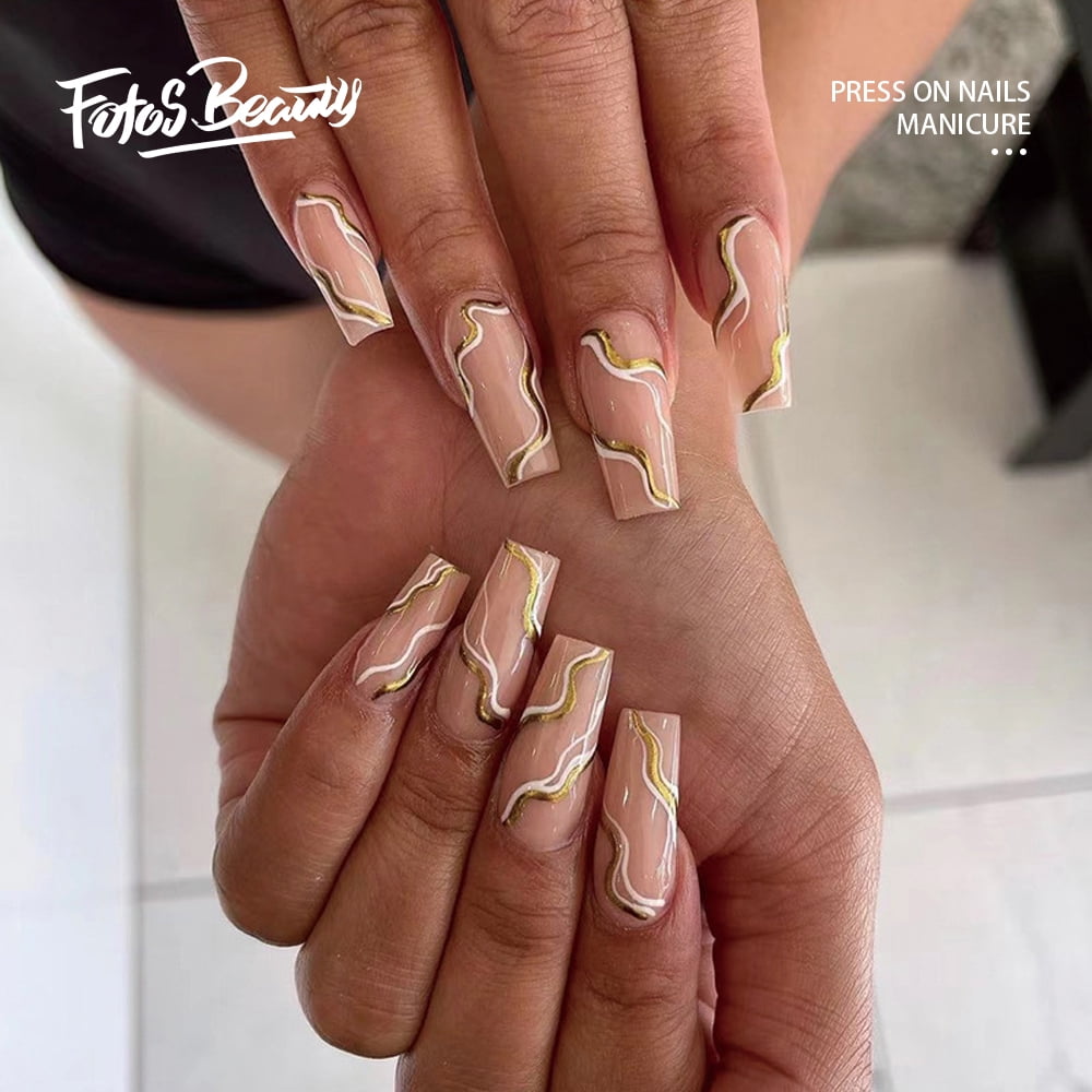 Short Square Nails. White & Gold Ombré, simple 3D Flower & Silver and Gold  Rhinestones. | Diamond nails, White nails, Red nails glitter