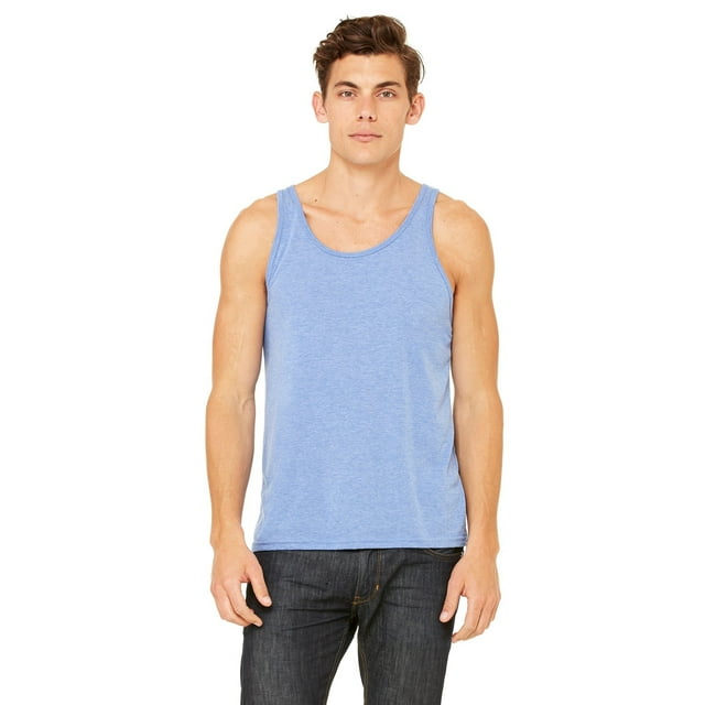 The Bella + Canvas Unisex Jersey Tank Top - BLUE TRIBLEND - XS