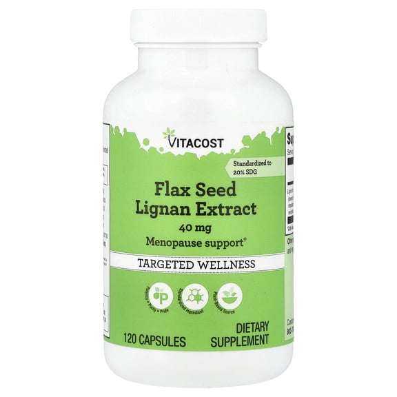 Vitacost Flax Seed Lignan Extract, 40 mg, 120 Capsules