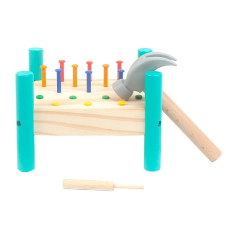 

1 Set of Wooden Colorful Nail Platform Toys Color Cognitive Beating Table