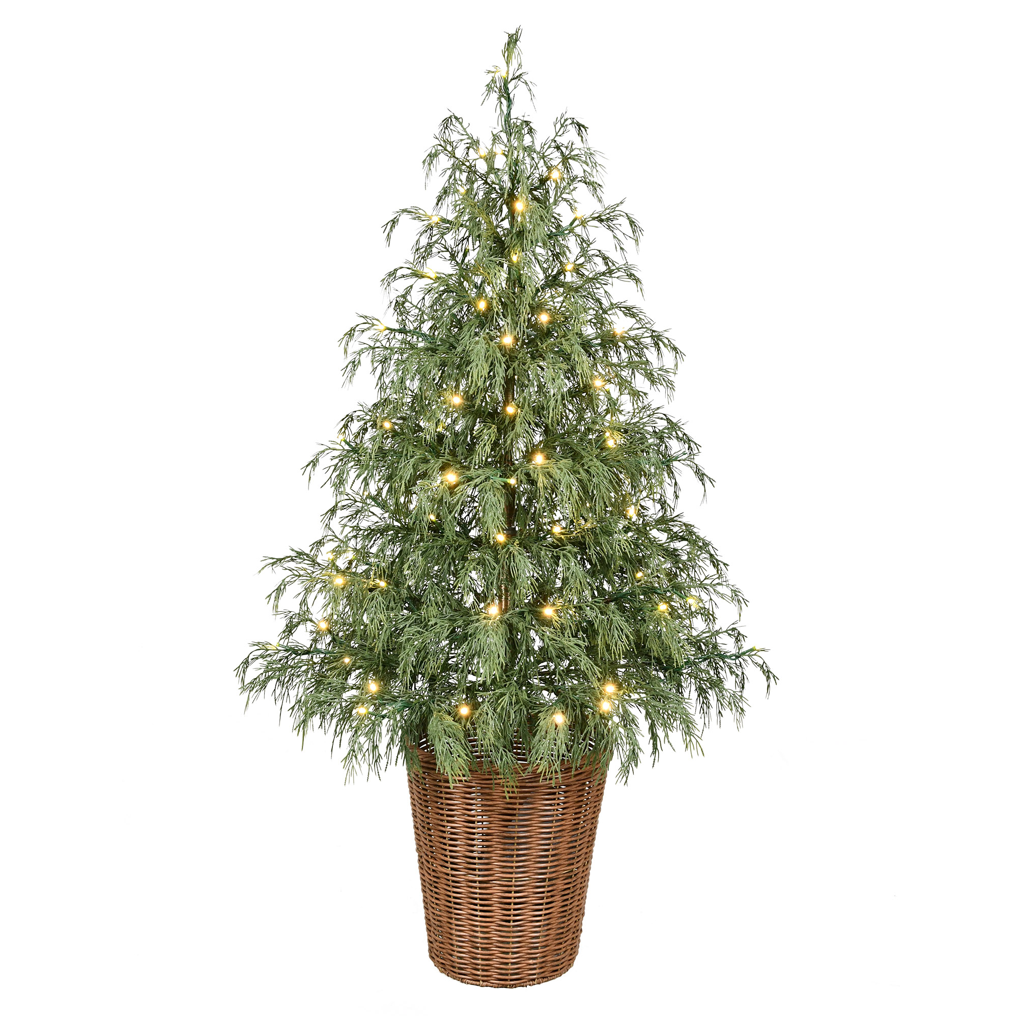 My Texas House 4-Foot Pre-Lit Northern Pine Potted Tree, 80 Lights photo 1