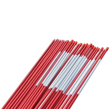 20-Pack 48 Inch Snow Stakes - Orange Fiberglass Driveway Markers With Reflective Tape For Snow Plowing