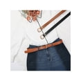thumbnail image 6 of INSPIRE CHIC Women Gold Buckle Pure Belts, 1.1" Width Causal Simple Faux Leather Waistband for Men and Women 43.3x1.1"(LxW) Red Brown, 6 of 6