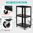 thumbnail image 3 of AV Cart, 3-Layer AV Cart, Media Cart with Power Strip, Height Adjustable Utility Cart, Heavy- Duty AV Car with 4 Rolling Casters and 2 Locking Brakes for Presentations Office and Schools, 3 of 7