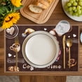 thumbnail image 4 of Farmhouse Coffee Time Placemats Set of 12, Vintage Gnomes Desserts Brown Plaid Placemats for Dining Table, Place Mats for Kitchen Tabletop, Waterproof Wipeable Dining Table Mats Set, 4 of 9