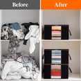 thumbnail image 4 of Lifewit 8 Packs Clothes Storage Bag, Storage Bins for Clothes, Blankets, Comforters, Foldable, 60L, Black, 4 of 6