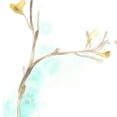 thumbnail image 3 of Vess, June Erica 20x20 Black Modern Framed Museum Art Print Titled - Teal and Ochre Ginko IV, 3 of 5