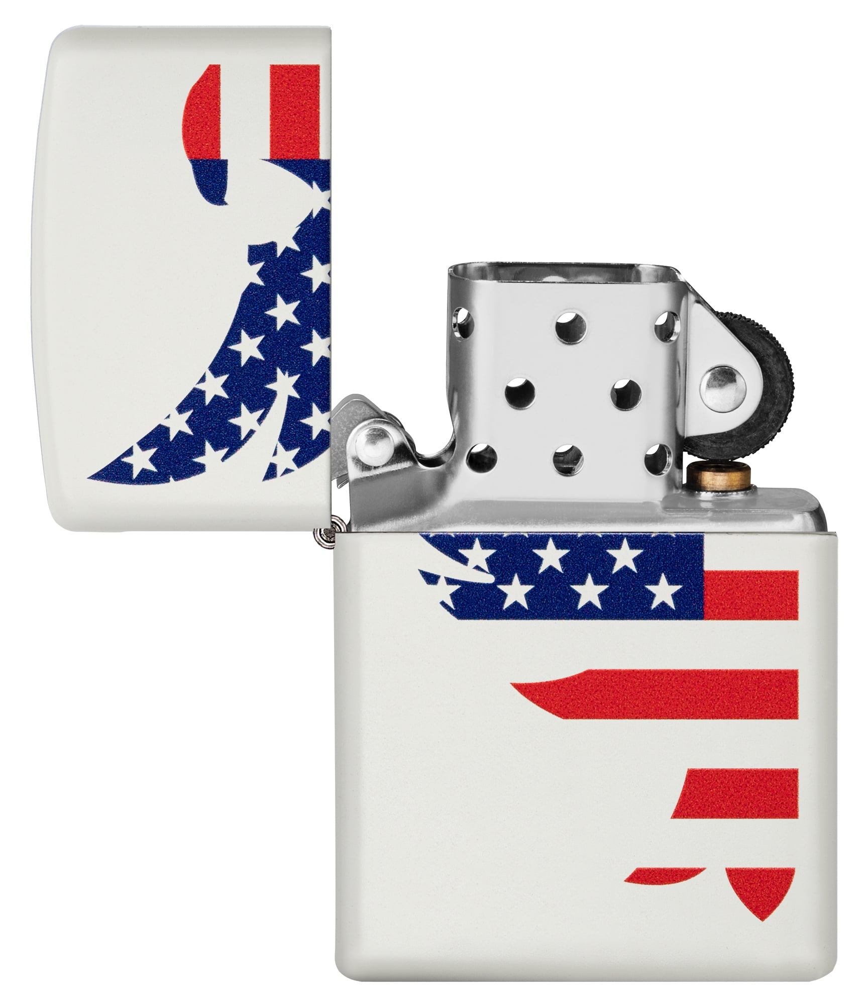 Zippo White Matte Eagle Flag Windproof Pocket Lighter