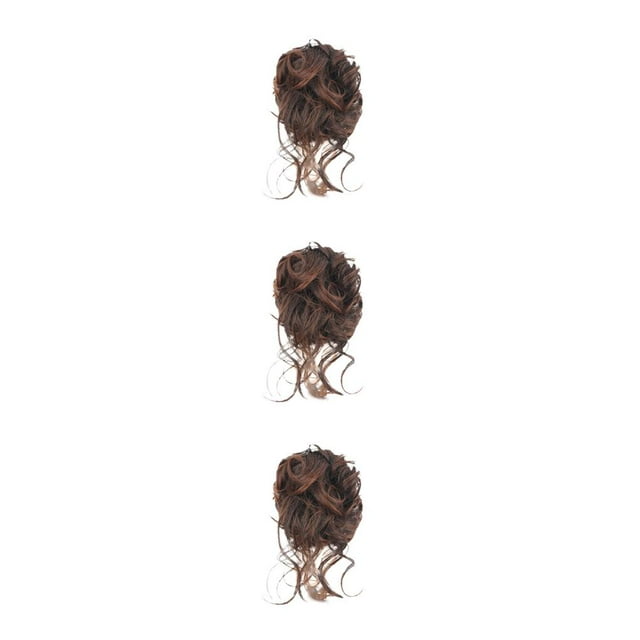 VONKY Messy Curly Hair Buns Safe And Reliable Fit For Any Face Shape Fit For Any Face Shape And Any Skin light brown 3Set
