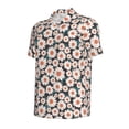 thumbnail image 2 of Vsdgher Daisies Flowers Print Men's Short Sleeve Stretch Polo Shirt, Moisture-Wicking Performance Polo Shirt, 2 of 8