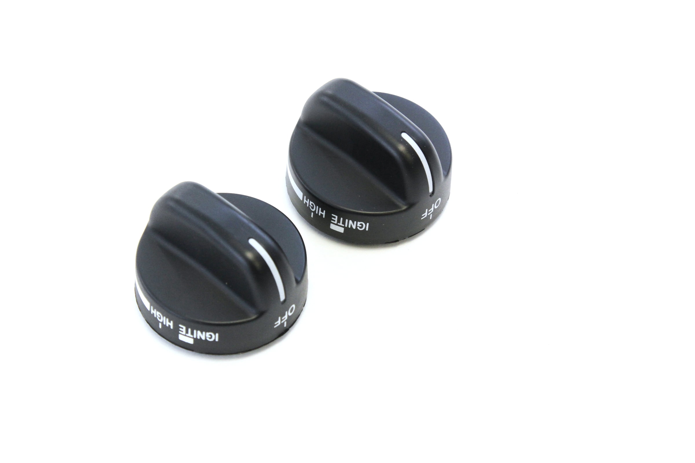 Set of 2 Range Top Surface Burner Knobs Black Replaces 8273103