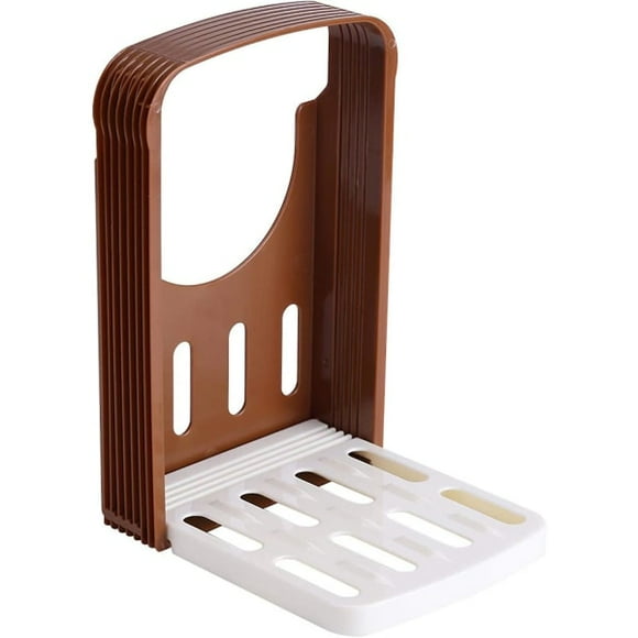 Bread slicer, bread cutter cookie slicer toast slicer guide foldable bread slicer sandwich slicing machine for homemade bread1pc, brown)