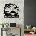 thumbnail image 4 of Craftnamesign Personalized Dolphin Palm Tree Beach House Sunset Metal Sign LED Lights, Beach Decor, 4 of 5