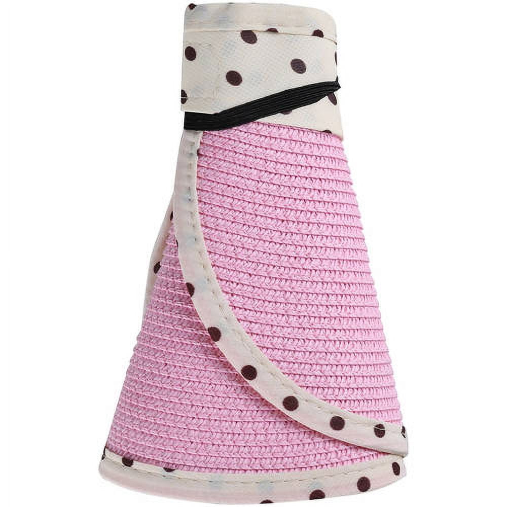 Women's and Girl's Polka Dot Straw Visor Sun Hat