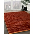 thumbnail image 3 of Ahgly Company Machine Washable Indoor Round Abstract Crimson Red Area Rugs, 7' Round, 3 of 7