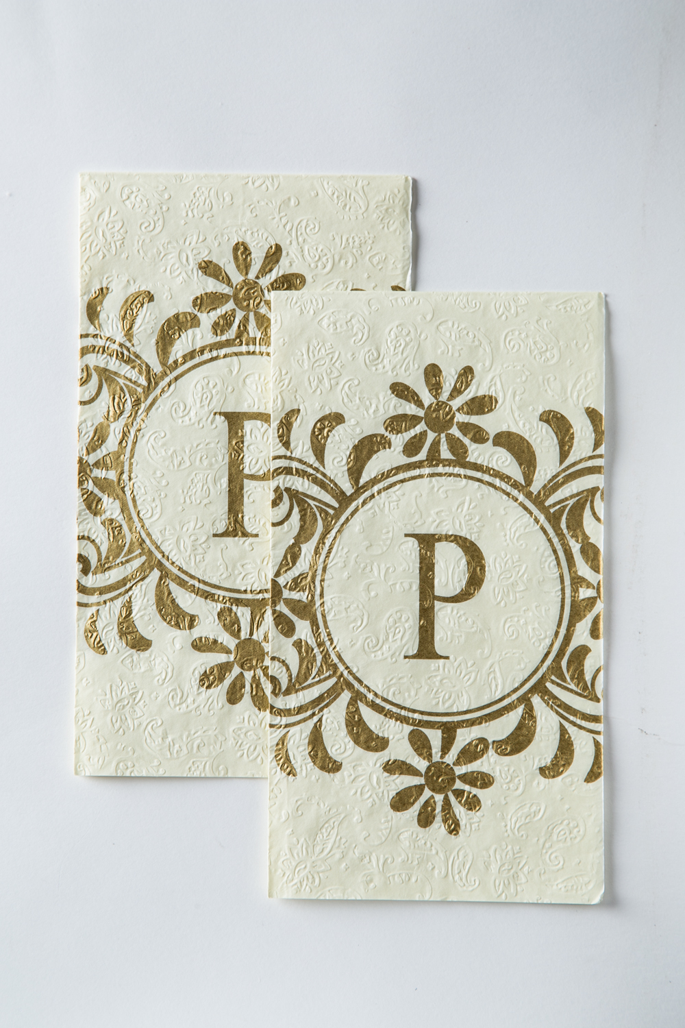 Cypress Home Embossed Monogram P Paper Guest Napkin, 90 count