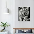 thumbnail image 3 of COMIO  Canvas Painting Animal Black and White Lion with Cub Wall Art Africa Lion Poster and Modern Minimalist Photo Wall Living Room Bedroom Decoration, 3 of 4