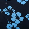 thumbnail image 5 of MADHERO Men's Hawaiian Shirts Casual Funny Print Short Sleeve Button Down Beach Shirts Navy Blue Blue Floral Size S, 5 of 7