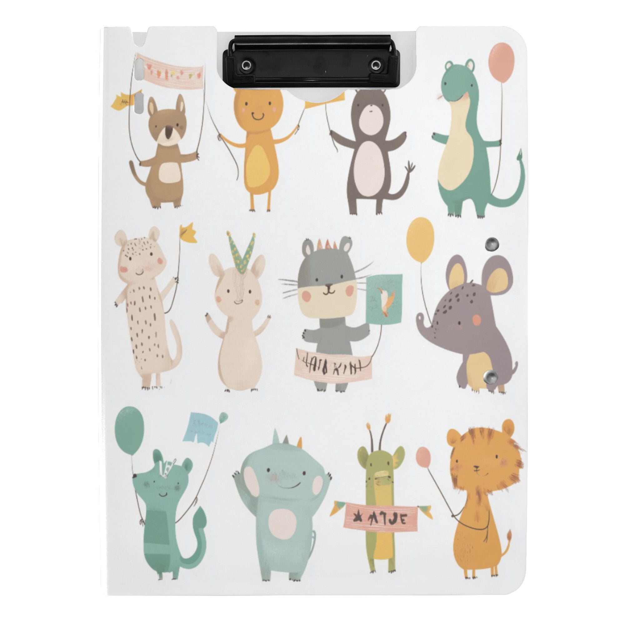 FORMRS A4 Clipboard Folder with Pen Holder Horizontal Foldable School Office Binder, Cute Animal