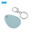 thumbnail image 3 of Uxcell Leather Key Fob, 2 Pack PU Leather Key Fobs Key Chain Holder for ID Key Cards, Sky Blue, 3 of 6