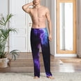 thumbnail image 2 of Naloa Purple And Blue Nebula Pajama Pants Men, PJ Bottoms, Sleep & Lounge Pants-Small, 2 of 6
