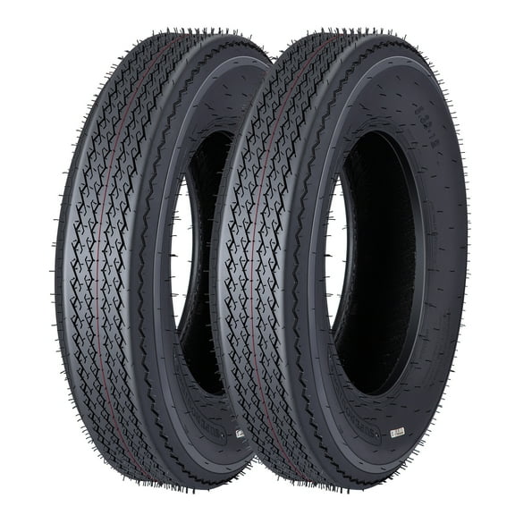 5.30-12 Trailer Tire Set of 2: Heavy-Duty 6-Ply Load Range C Radial Tires | All-Season Grip & Fuel Saver Design for Campers, Cargo, Horse & Utility Trailers