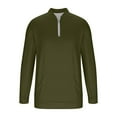 thumbnail image 6 of YOIAVAIOY Men's Half Zip Sweatshirts Long Sleeve Fleece Sweatshirts Solid Casual Pullover Tops with Pocket Army Green XXL, 6 of 7
