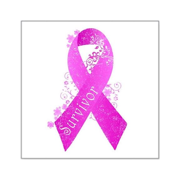 CafePress - Breast Cancer Survivor Square Sticker 3 X 3 - Square Sticker 3" x 3"