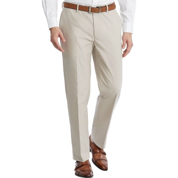 Tommy Hilfiger Mens Flex Stretch Dress Pants Slacks, Beige, 42W x 32L