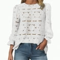 thumbnail image 2 of Godom Women Eyelet Long Sleeve Tops Shirts Dressy Hollow Out Crochet Lace Embroidered Blouses 2025 Fashion, 2 of 7