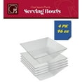 thumbnail image 3 of [4 Pack - 96 oz] Clear Plastic Serving Bowls Disposable Sqaure Clear Reusable Snack, Salad, Party Bowls - Posh Setting, 3 of 3