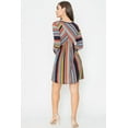 thumbnail image 5 of Orange & Navy Multi Stripe Cross Front Mini Dress, 5 of 5