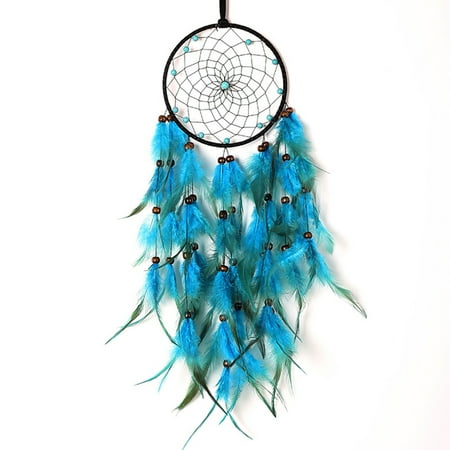 

Light Blue Dreamcatcher Pendant Handmade Exquisite Dream Catcher Wall Decoration with Lucky Pendant Beads Wall Hangings Decor Gift For Room Party Wedding