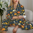 thumbnail image 6 of Daiia Pumpkins And Sunflowers2 for Women's Long-Sleeved Pajama Set – Soft & Comfortable Sleepwear Button-Up Pajamas Cozy Lounge Wear-Large, 6 of 7