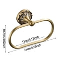 thumbnail image 2 of Antique Gold Towel Ring, Brass Oval Hand Towel Holder Wall Mount, Vintage Decorative Bathroom Accessories with Petal Relief, Towel Storage Hanger Rack for Toilet, 2 of 3