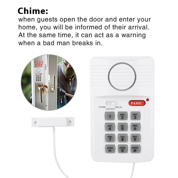 De alarma de Puerta, Teclado Con Botón de Pánico Wasserwarner Wasserstandsmelder Alarm 3 Configuraciones de Seguridad Wasseralarm Water Para Oficina Interior de DE