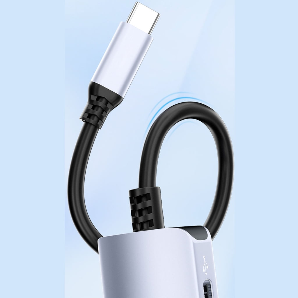 Tizuqe Plugs and Play Type C Hub Docking Station USB C to USB C Adapters for 4K 60Hz Display PD65W Charging for Electronics