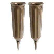 Root & Vessel Cemetery Vase, Bronze, Round Bottom, 2-Pack
