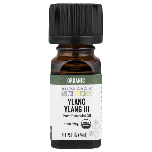 Aura Cacia Aromatherapy 100% Organic Essential Oil, Ylang Ylang - 0.25 Oz