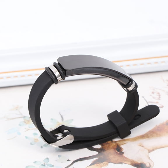 HEANUJJ Bracelet Wristbands Silicone Black 1Pack