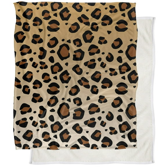 Logovision Leopard Print Silky Touch Sherpa Back Super Soft Throw Blanket