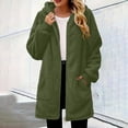thumbnail image 3 of APEXFWDT Women Hooded Fuzzy Sherpa Coat Full Zip Teddy Fleece Jacket with Pockets Loose Fit Casual Outercoat, 3 of 8