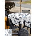 thumbnail image 5 of Outdoor Tablecloth with Umbrella Hole for Patio/Picnic/Party/Camping, Grey Blue Botanical Waterproof Table Cloth Square Cover Washable, Watercolor Spring Floral Summer Leaf (60"x 60"), 5 of 8
