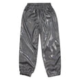 thumbnail image 5 of Xnihocha Kids Boys Girls Shiny Metallic Harem Pants Elastic Waistband Jazz Dance Trousers Loose Black 110, 5 of 6