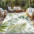 thumbnail image 2 of Green Leaves Outdoor Rug for Patio/Deck/Porch, Non-Slip Large Area Rug 6 x 9 Ft, Summer Botanical Farmhouse Watercolor Leaf Indoor Outdoor Rugs Washable Area Rugs, Camping Rug Carpet Runner, 2 of 8